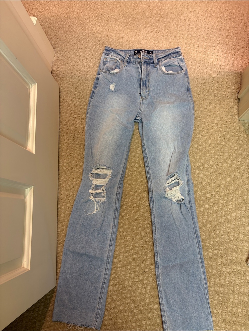 Hollister Light Blue Distressed Flare Jeans